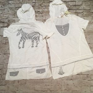 🔥 NWT Mur Mur white hoodies  top size S. M.